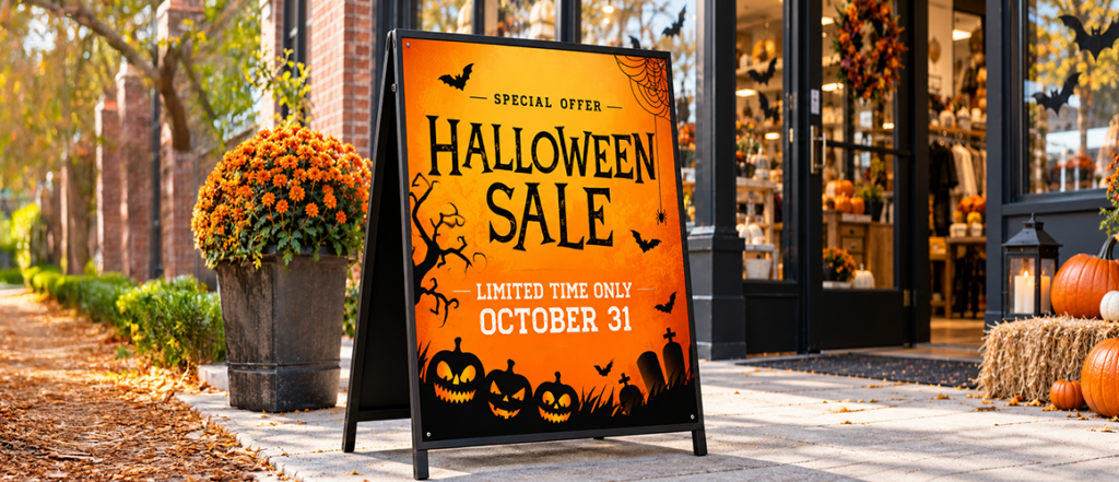 Halloween Cafe signs
